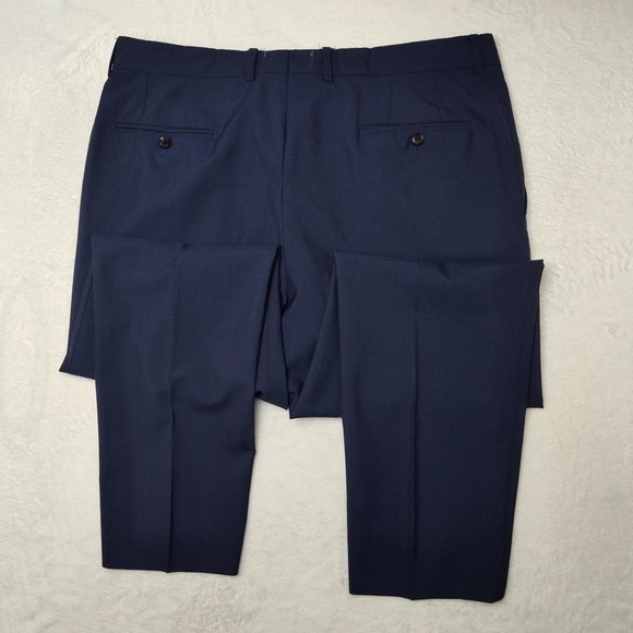 Ted Baker Pants Mens 37x30 Blue Wool Dress Flat Front Suit Trousers TB30335 - Picture 6 of 14